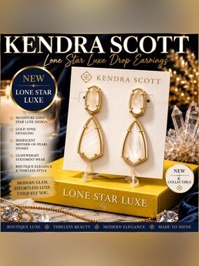Kendra Scott Camry Drop Earrings Ivory Mother of Pearl Gold | Retired HTF